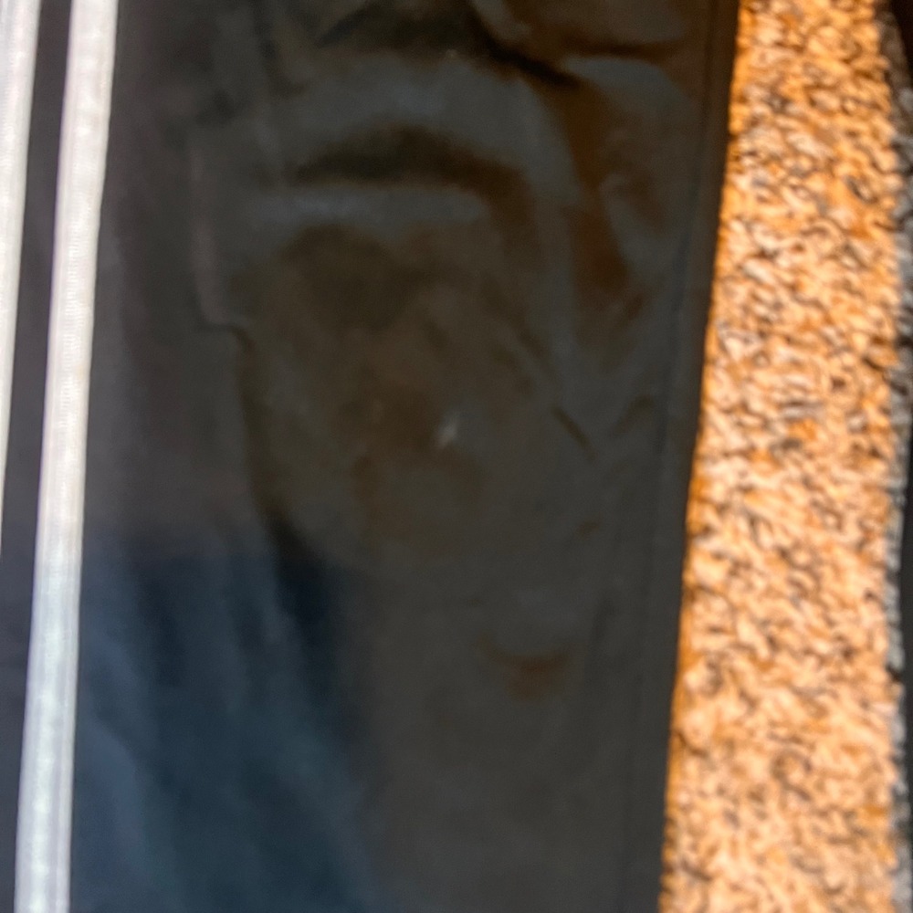 Kids Adidas Black Track Pants White Stripes Joggers Size M 10 12 - Picture 2 of 5